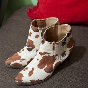 Cow Print Ankle Boots